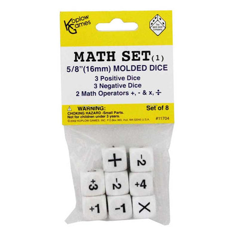 Positive/Negative Dice Set, 8/Pkg