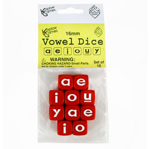 Vowel Dice Set, 10 Pc