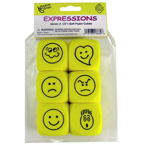 Foam Expressions Dice, Set Of 6