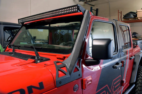Jeep JL Over Windshield Light Bar Bracket 18-Present Wrangler JL DV8 Offroad