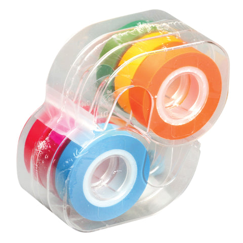 Removable Highlighter Tape, Fluorescent Colors, Pack Of 6