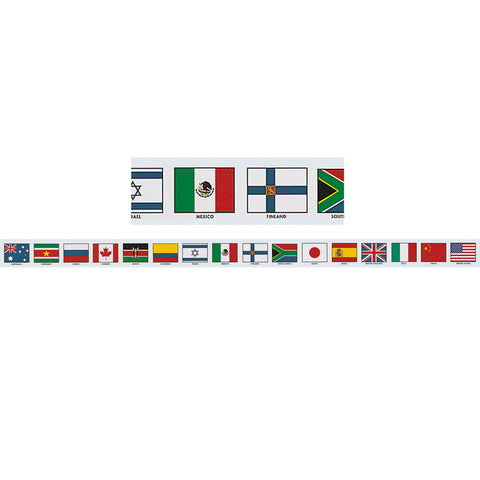 Flags Of Nations Brainy Border, Grades 4-9+