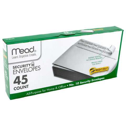 Press-It Seal-It Security Envelopes, #10, 45 Count