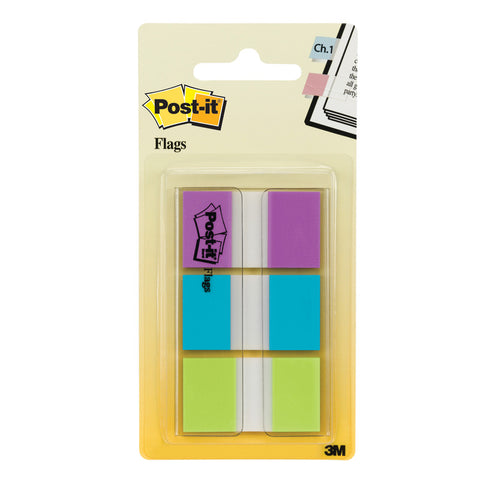Flags, 0.94 Wide, 60 Flags & Dispenser, Purple, Blue, Green