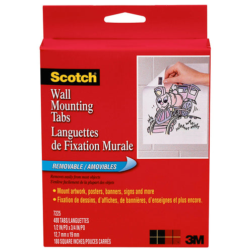 Wall Mounting Tabs, 1/2" X 3/4", 480 Tabs