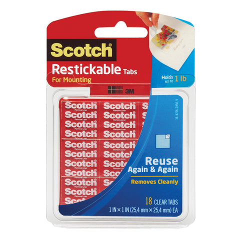 Restickable Tabs, 1 X 1, 18 Squares