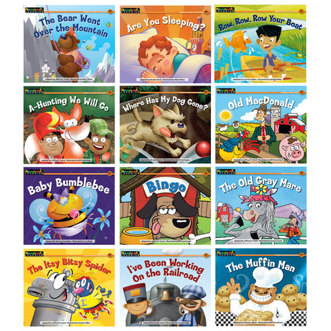 Rising Readers Leveled Book, Nursery Rhyme Songs & Stories, Set Of 12