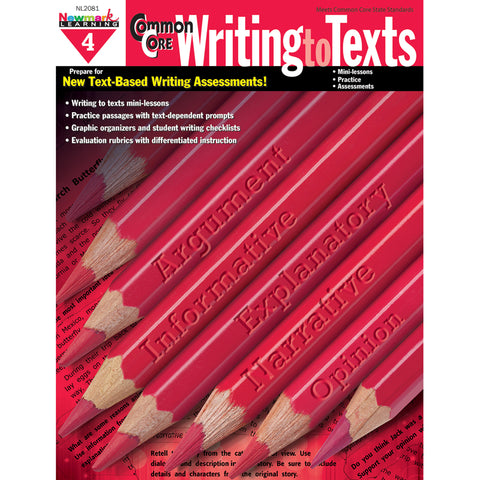 Common Core Practice Writing To Texts, Grade 4