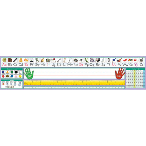 Adhesive Primary Traditional Manuscript Desk Plates, 17.5 X 4, Pack Of 36