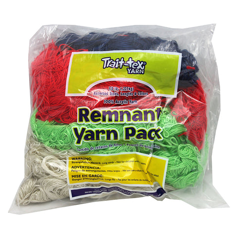 Remnant Yarn Pack, Assorted Colors & Sizes, 0.5 Lbs