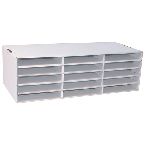 Classroom Keepers 9 X 12 Construction Paper Storage, White, 9.375H X 29.25W X 12.875D
