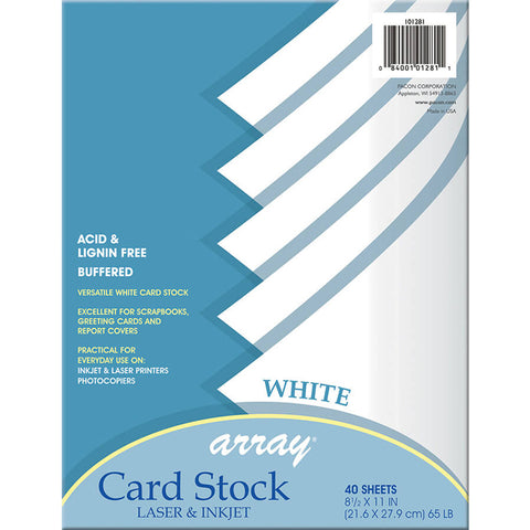 Card Stock, White, 8-1/2 X 11, 40 Sheets