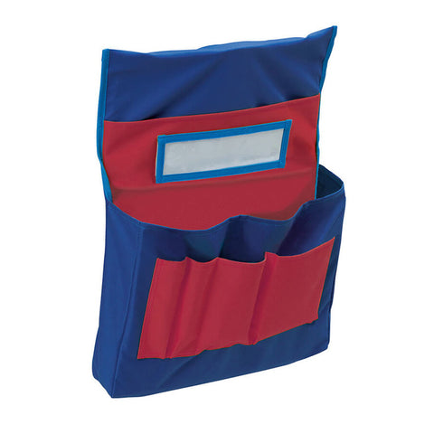 Chair Storage Pocket Chart, Blue & Red, 18-1/2H X 14-1/2W X 2-1/2D, 1 Chart