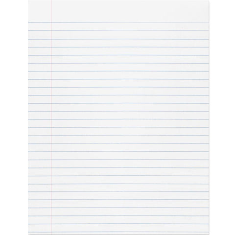 Composition Paper, White, Red Margin, 3/8 Ruled 8 X 10-1/2, 500 Sheets