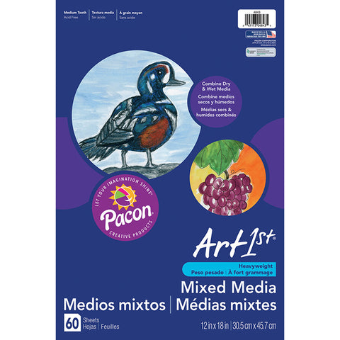 Art1St Mixed Media Art Paper, Heavyweight, 12 X 18, 60 Sheets