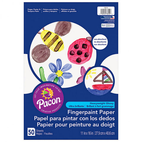 Art Street Fingerpaint Paper, White, 11 X 16, 50 Sheets
