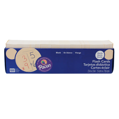 Blank Flash Card Dispenser Box, Manila, Unruled 3 X 2, 1000 Cards