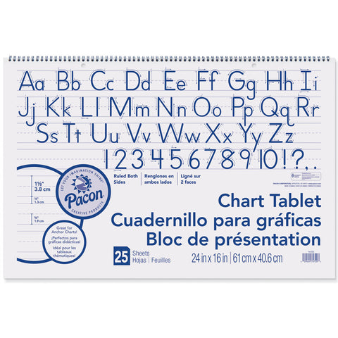 Chart Tablet, Manuscript Cover, 1-1/2 Ruled, 24 X 16, 25 Sheets