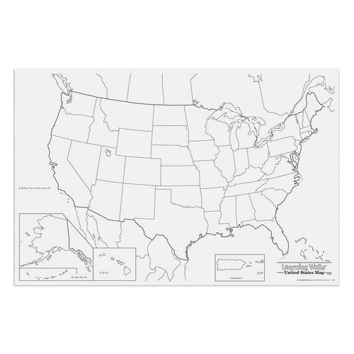 Learning Walls, United States Map, 48 X 72, 1 Piece