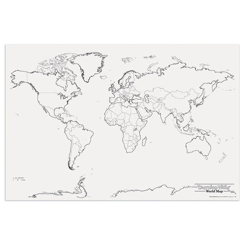 Learning Walls, World Map, 48 X 72, 1 Piece