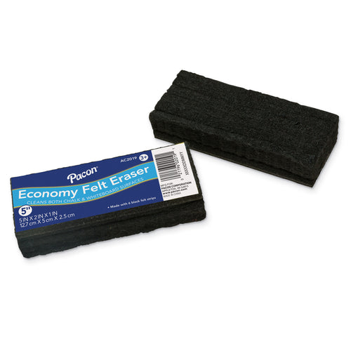 Chalk & Whiteboard Eraser, Economy, 6 Black Felt Strips, 5, 1 Eraser