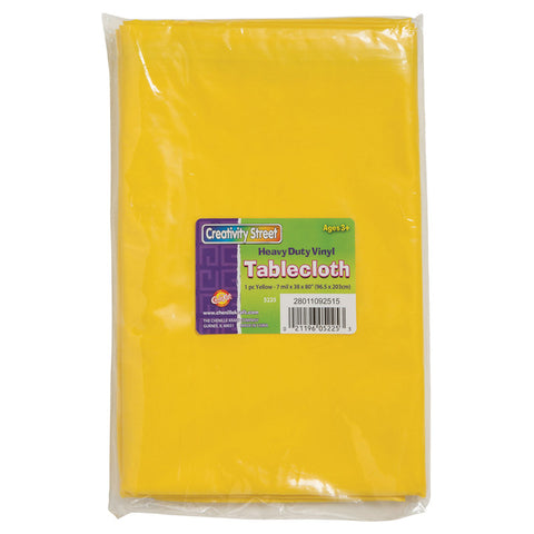 Vinyl Tablecloth, Yellow, 38" X 80", 1 Count