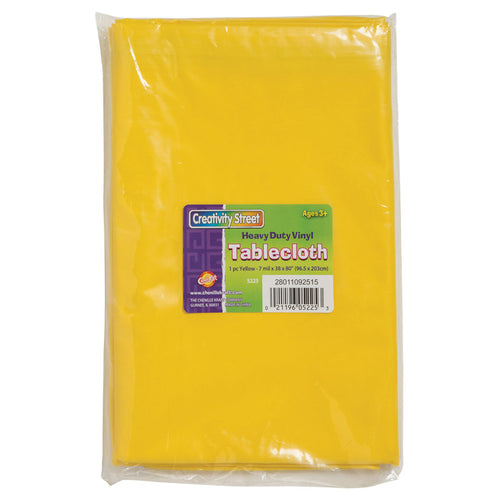 Vinyl Tablecloth, Yellow, 38" X 80", 1 Count