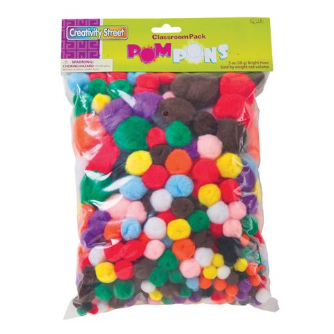 Pom Pons Classroom Pack, Assorted Colors & Sizes, 5 Oz.