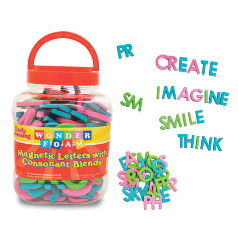 Wonderfoam Magnetic Letters With Consonant Blends, Assorted Colors & Sizes, 104 Pieces