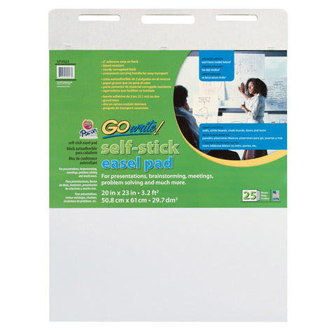 Easel Pad, Self-Adhesive, White, 20 X 23, 25 Sheets