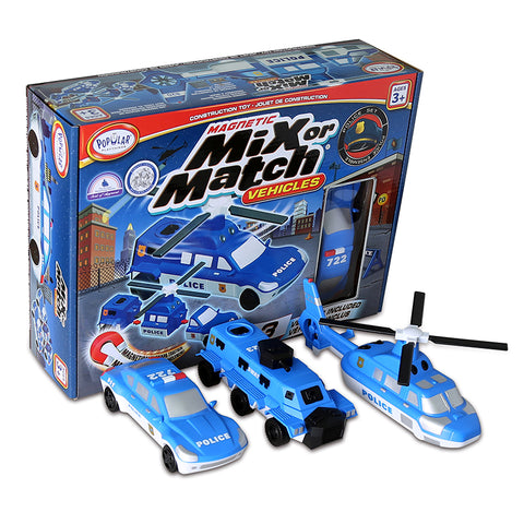 Magnetic Mix Or Match Vehicles, Police