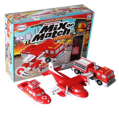 Magnetic Mix Or Match Vehicles, Fire & Rescue