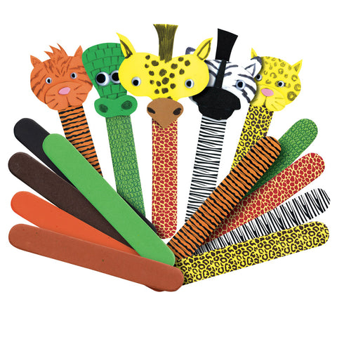 Printed Craft Sticks, Wild Animal Prints, 50/Pkg