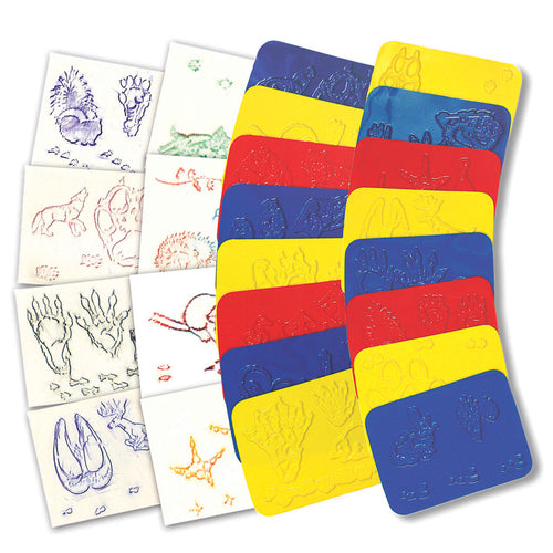 Roylco Animal Track Rubbing Plates, 16/Pack