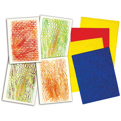 Roylco Rubbing Plates, Texture, 4/Pkg