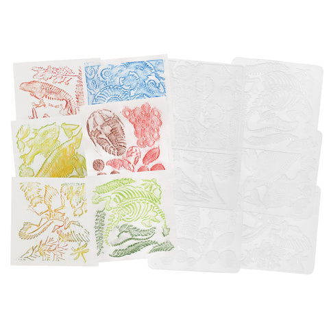 Roylco Rubbing Plates, Fossil, 6/Pkg