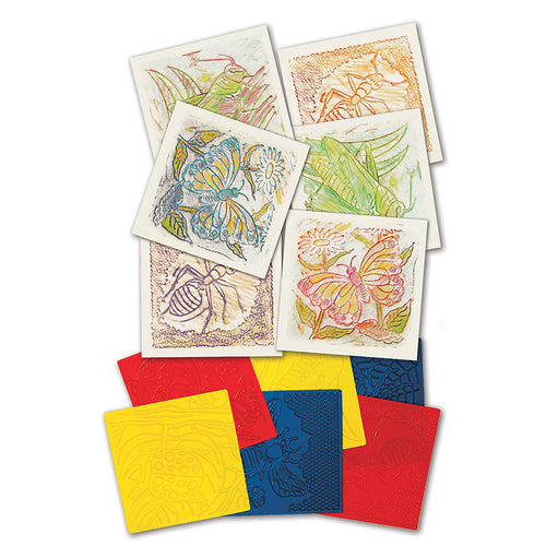 Roylco Rubbing Plates, Bugs, 6/Pkg