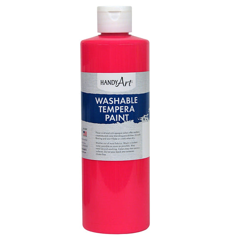 Little Masters Washable Tempera Paint, Fluorescent Pink, 16 Oz.