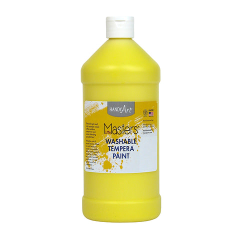 Little Masters Washable Tempera Paint, Yellow, 32 Oz.