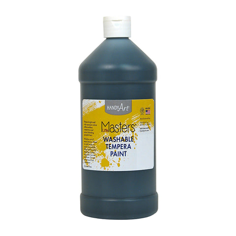 Little Masters Washable Tempera Paint, Black, 32 Oz.