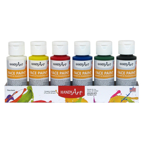 Washable Face Paint Kit, 2 Oz Bottles, Set Of 6
