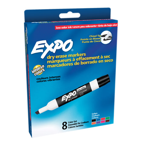 Low Odor Dry Erase Markers, 8 Colors, Pack Of 8