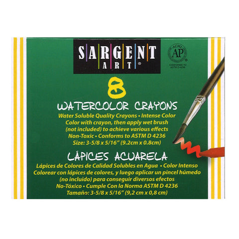 Sargent Art Watercolors, Crayons, 8 Color Set