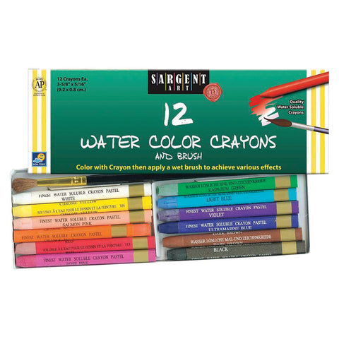 Watercolor Crayons, 12 Count & Brush