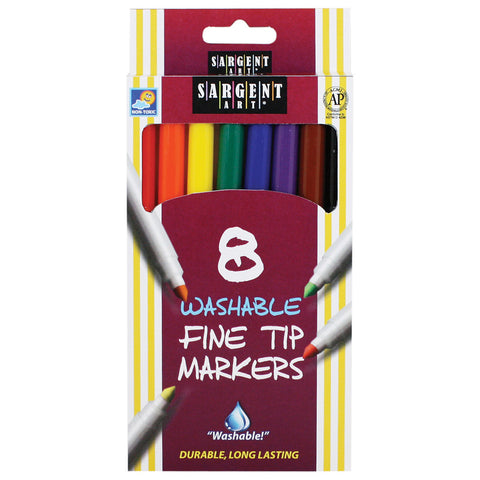 Sargent Art Washable Felt Super Tip Markers, Fine Tip