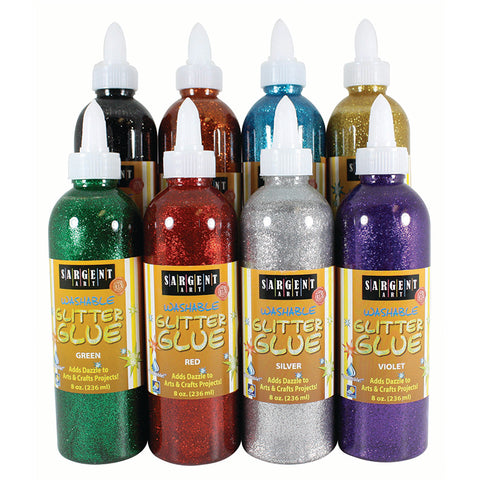 Washable Glitter Glue Assortment, 8Oz., Set Of 8