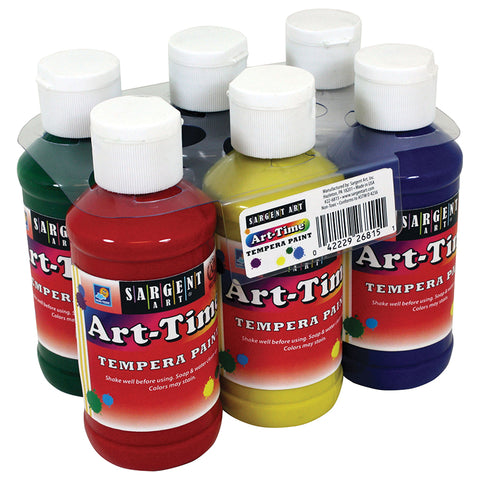 Art Time 4Oz Tempera Set Primary Colors 6Ct.