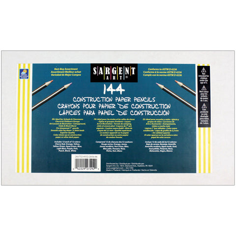 Sargent Art Construction Paper Pencils, Assorted Colors, Pack Of 144