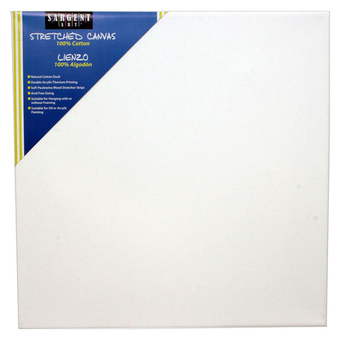 Sargent Art 100% Cotton Stretched Canvas, 12 X 12
