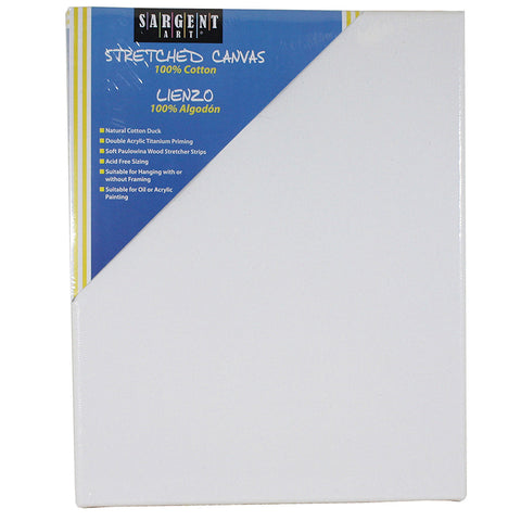 Sargent Art Stretched Canvas, 100% Cotton Double Primed, 16 X 24